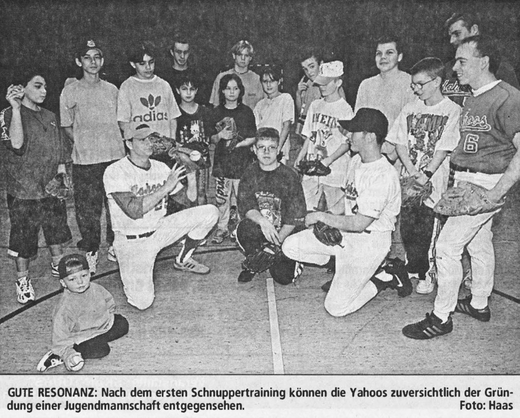 GUTE RESONANZ: Nach dem ersten Schnuppertraining können die Yahoos zuversichtlich der Gründung einer Jugendmannschaft entgegensehen. Foto: Haas