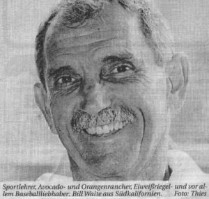Sportlehrer, Avocado- und Orangenrancher, Eiweißriegel - und vor allem Baseballliebhaber: Bill Waite aus Südkalifornien. Foto: Thies