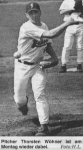 Pitcher Thorsten Wöhner ist am Montag wieder dabei. Foto: H. Landmann