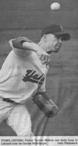 STARKE LEISTUNG: Pitcher Thorsten Wöhner war beim Coup in Lokstedt einer der besten Wolfsburger. Foto: Photowerk