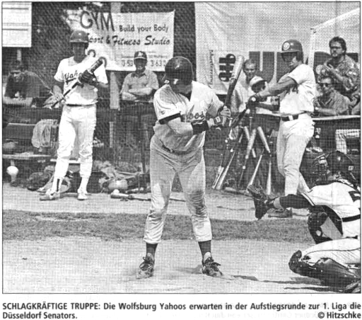 SCHLAGKRÄFTIGE TRUPPE: Die Wolfsburg Yahoos erwarten in der Aufstiegsrunde zur 1. Liga die Düsseldorf Senators. Foto: Hitzschke